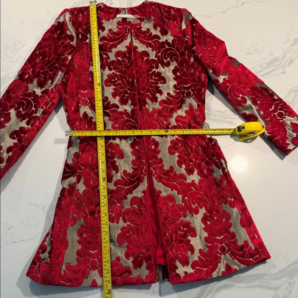Alice + Olivia Red Brocade Jacket - Picture 4 of 8